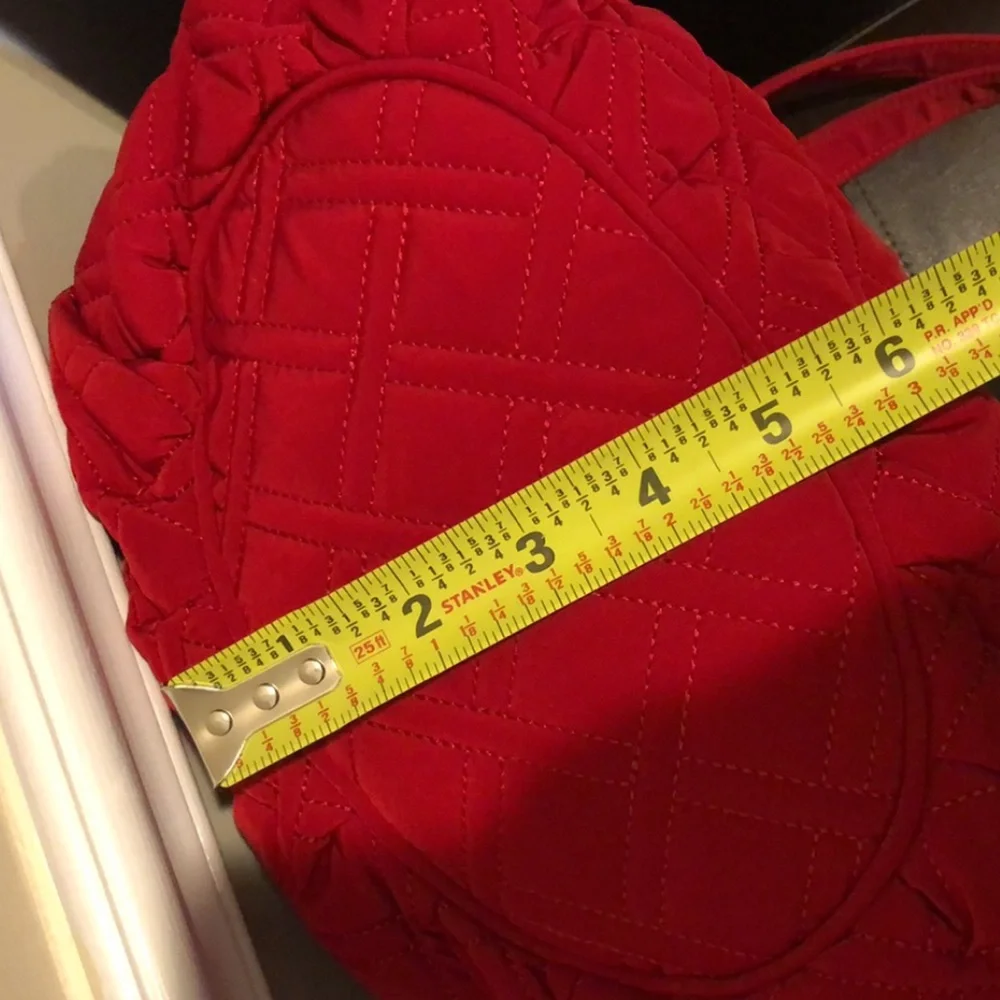 VERA BRADLEY Red Diamond Quilted Long Strap Shoulder Bag w/ Exterior Pockets - Picture 15 of 16